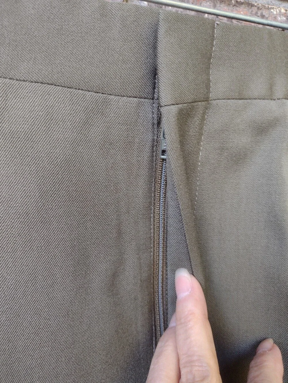 VTG Brooks Brothers Wool Dress Pants Men 36X30 Olive Pleated Cuffed Made In USA